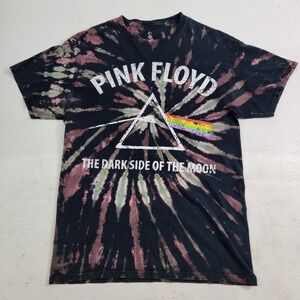 Pink Floyd Tie-Dye Shirt Sz M Black Purple Blue Dark Side Retro Graphic Band EUC